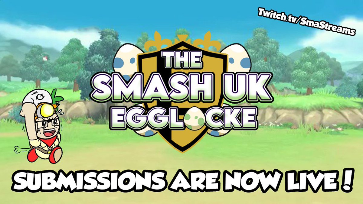 HERE WE GOOOO 🥚🥚

Submissions for the Smash UK Egglocke are now LIVE - please fill in the form linked below with what Pokémon you'd like me to use!

The form will close on 25/04/25. 

Check out the video linked below for more details of the Egglocke if you haven't seen it yet!