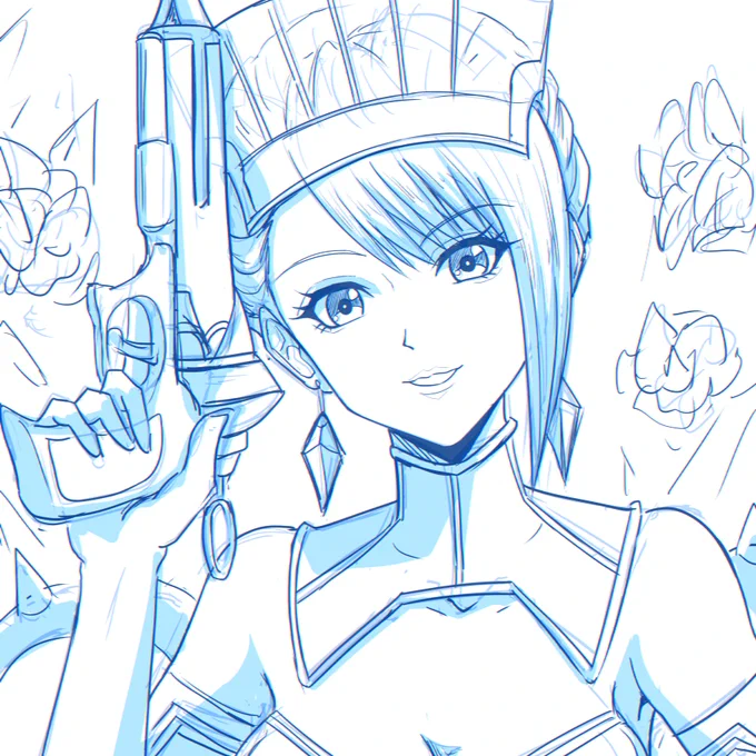 せっかくなのでタイバニキャラにしましたが喜んでもらえてよかったです! しかし作画コストめちゃくちゃ高くてこの企画一番の難所でした笑 これは試行錯誤して結局没にした下書きのおまけです タイバニは3D使ってなんぼの作品ですね人が描くように作られてないw