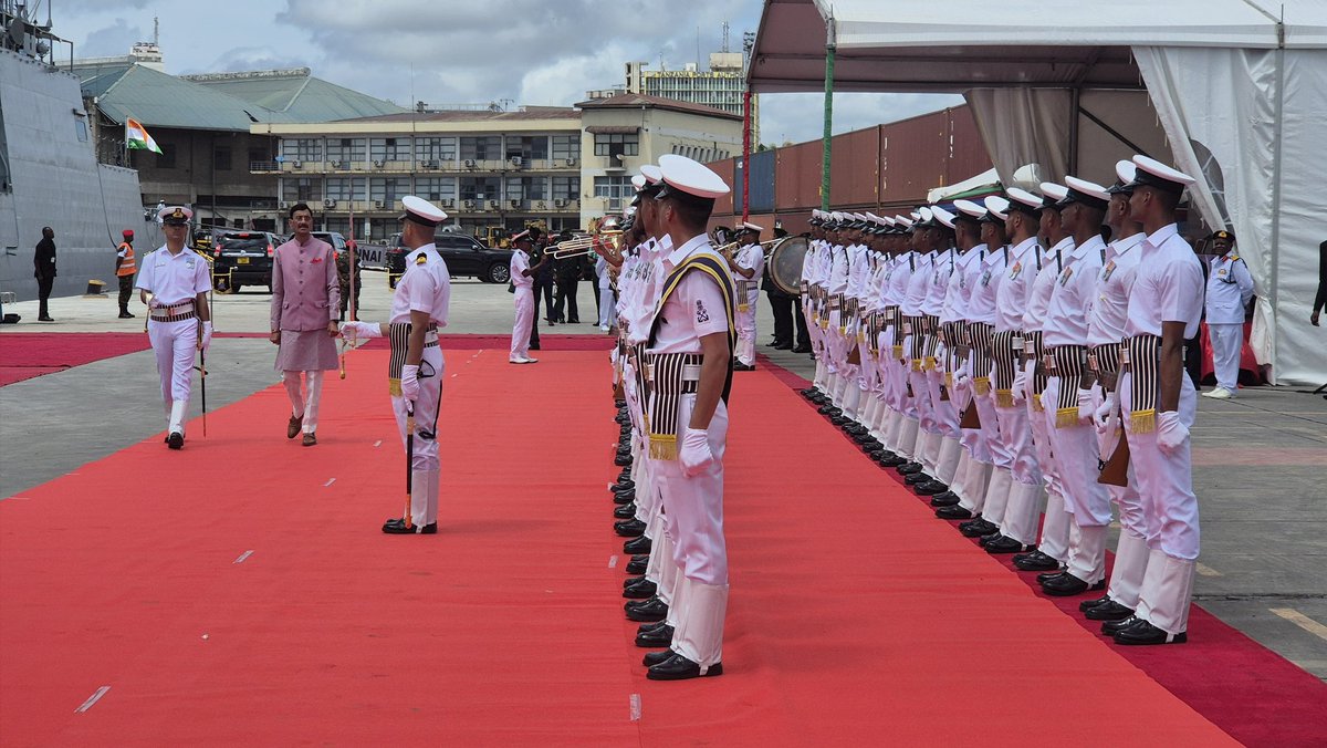 SpokespersonMoD's tweet photo. India and Tanzania co-hosted the inaugural Africa-India Key #Maritime Engagement (AIKEYME) 2025 in Dar es Salaam, launched by Minister of Defence and National Service of Tanzania Dr Stergomena Lawrence Tax & Raksha Rajya Mantri Shri @SethSanjayMP aboard INS Chennai. With participation from 9 African nations, the exercise marks a new era of maritime collaboration under the #MAHASAGAR principle. The event also saw the digital inauguration of a #Weapons Training Simulator in Arusha and a #DefenceExpo with 22 Indian firms. #AIKEYME 25 reflects shared resolve for a free, open & secure #IndianOcean.

Read more: https://t.co/3zigyf8s73