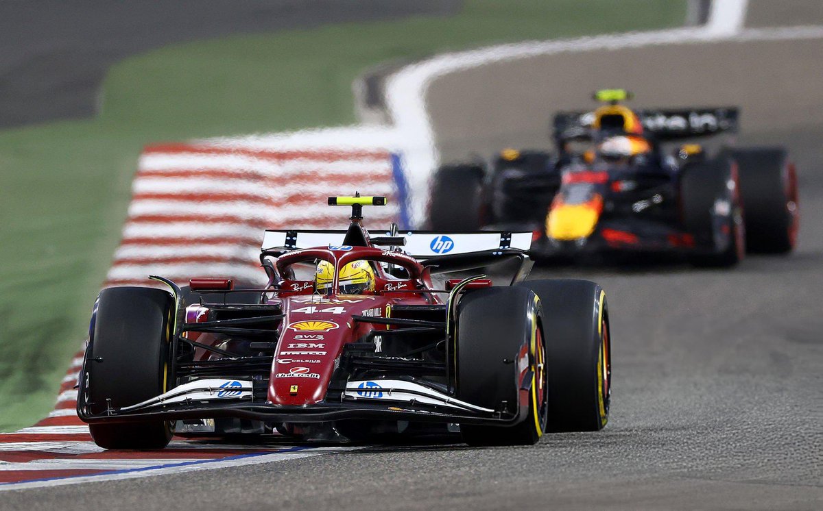 dxbestani's tweet photo. Leclerc started P2, Hamilton started P9, and in the end they finished P4 and P5 with only a few seconds between each other. Keep in mind this is Hamilton's third dry race in a Ferrari. 

Let them talk. We move in silence. https://t.co/oOUjGHxwIA