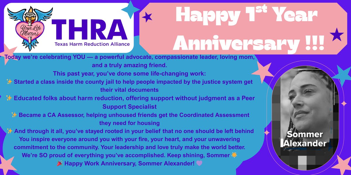 TexasHRA's tweet image. THRA celebrates Sommer and Ashia, who bring courage, care, and commitment to everything they do.
#HarmReductionSavesLives #HarmReductionisLove