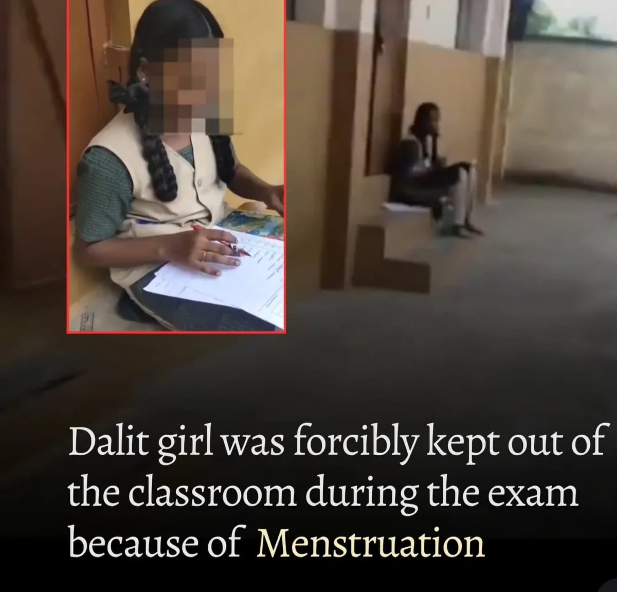When society still lives in the realms of casteism and untouchability then schools cruelly force a  menstruating Dalit girl to sit out of the class! Shocking and highly condemnable! With patriarchy at helm, dreams of #BabasahebAmbedkar remain unrealised! #DalitLivesMatter