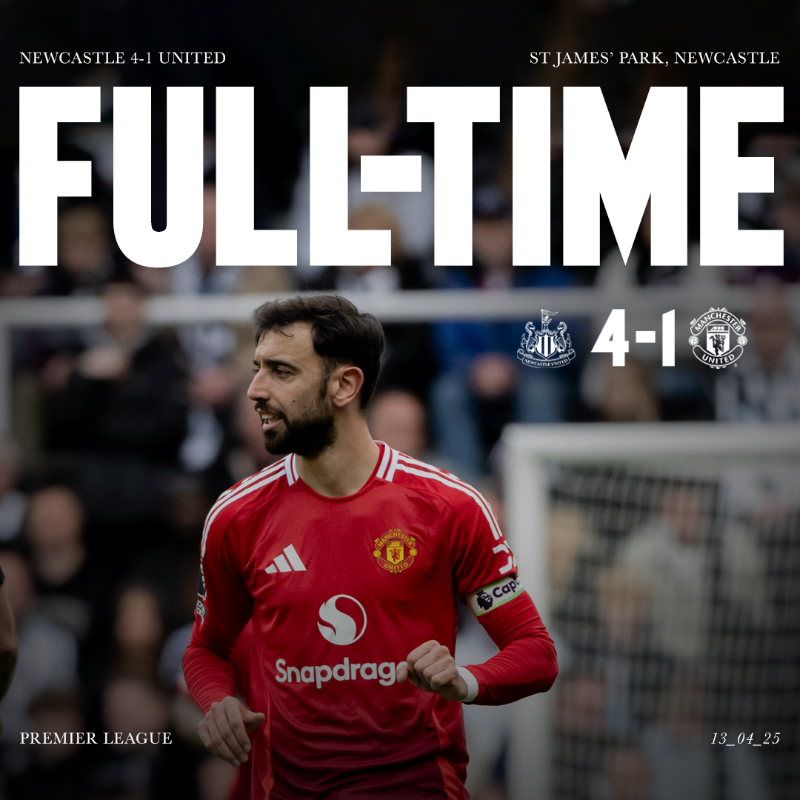 ManUtd's tweet photo. Defeat on Tyneside.

#MUFC || #NEWMUN