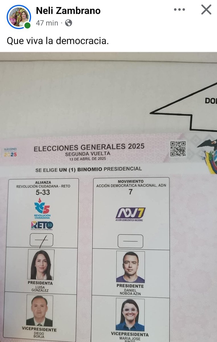 nelamacias's tweet photo. @cnegobec personas compartiendo fotos de las papeletas. https://t.co/bKVXuEBfai
