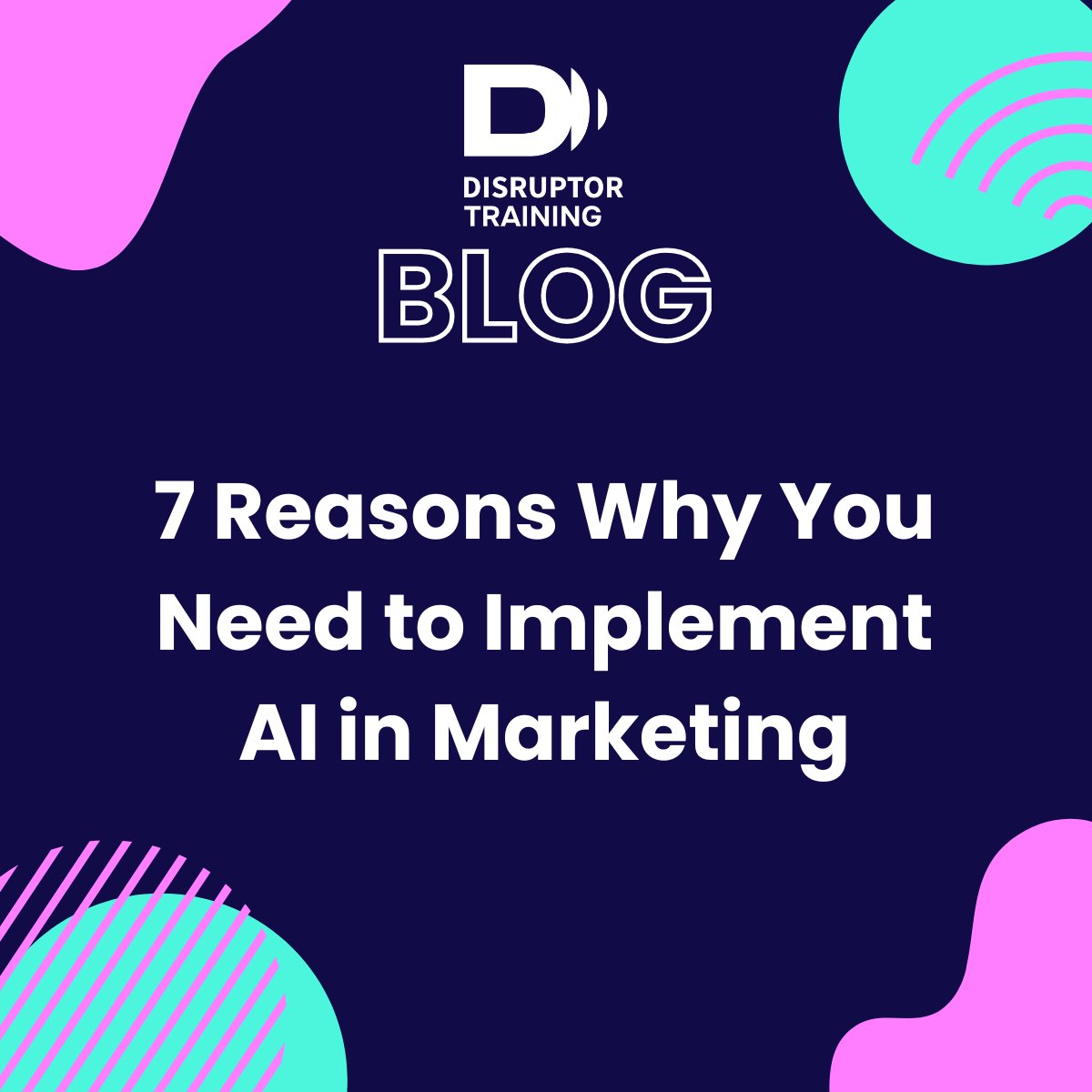 Still on the fence about AI in marketing? These 7 reasons might just change your mind. AI can save time, cut costs &amp; help your business scale smarter — not harder. New blog live: disruptortraining.co.uk/blog/ai-market… #AIMarketing #MarketingStrategy #DigitalMarketingTips #ArtificialIntelligence