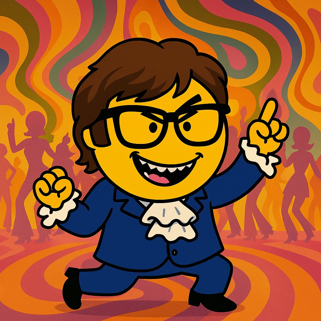 XrpCult's tweet photo. Groovy mask, wild eyes, and a whole lotta mojo — YEAH BABY! https://t.co/oBUArz2w0q
