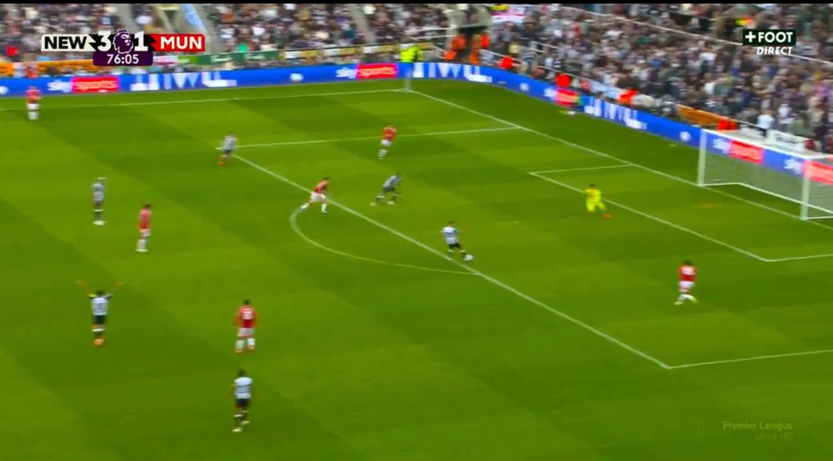 nufcpb's tweet photo. Tonali celebrating before Bruno’s even shot is killing me https://t.co/EyN1DskQq9