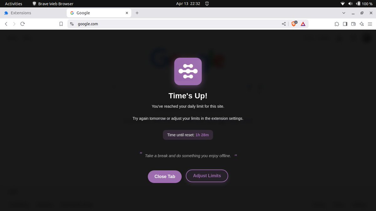 Nikhil0Verma's tweet photo. Growthackr sprint nailed! ๐ฆพ
Lighter tracking logic โ
Fresh welcome โ
Platform manager to set/save time limitsโ
Blocking on pointโ
And Theme sync done!๐
Status: Usable, no dashboard yet โ ๏ธ
Checkout Pics below! ๐
Repo: https://t.co/UOAlAfrJ1F
#BuildInPublic #WebDevIndia https://t.co/GmTFAhURm0