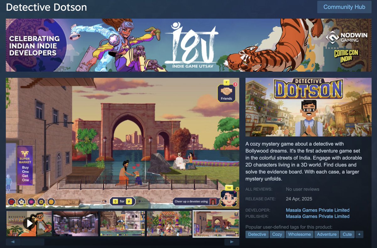 So proud to be part of the Indie Game Utsav on steam. Celebrating Indian indie developers. Please show some love to this wonderful collection of games on Steam.