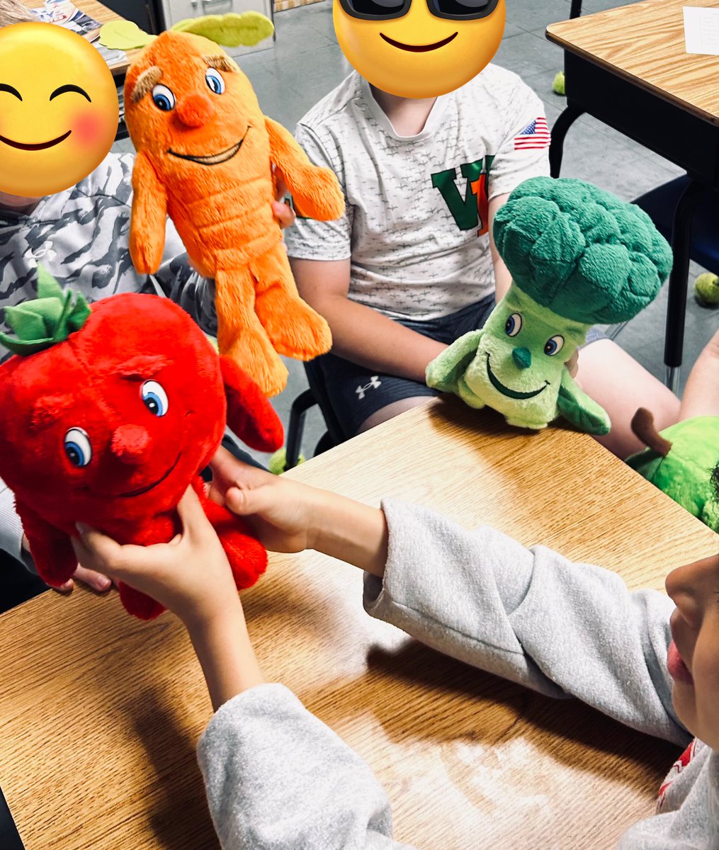 The students loved the plush fruits and vegetables as we learned about healthful eating!