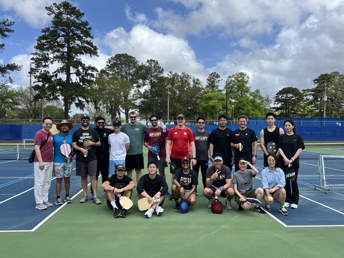 FSUSport's tweet image. Serving up smiles and friendly competition! π
Our faculty and doctoral students came together for a fun-filled Spring 2025 department social with some pickleball action.
#FSUSPM #nolesknowsports