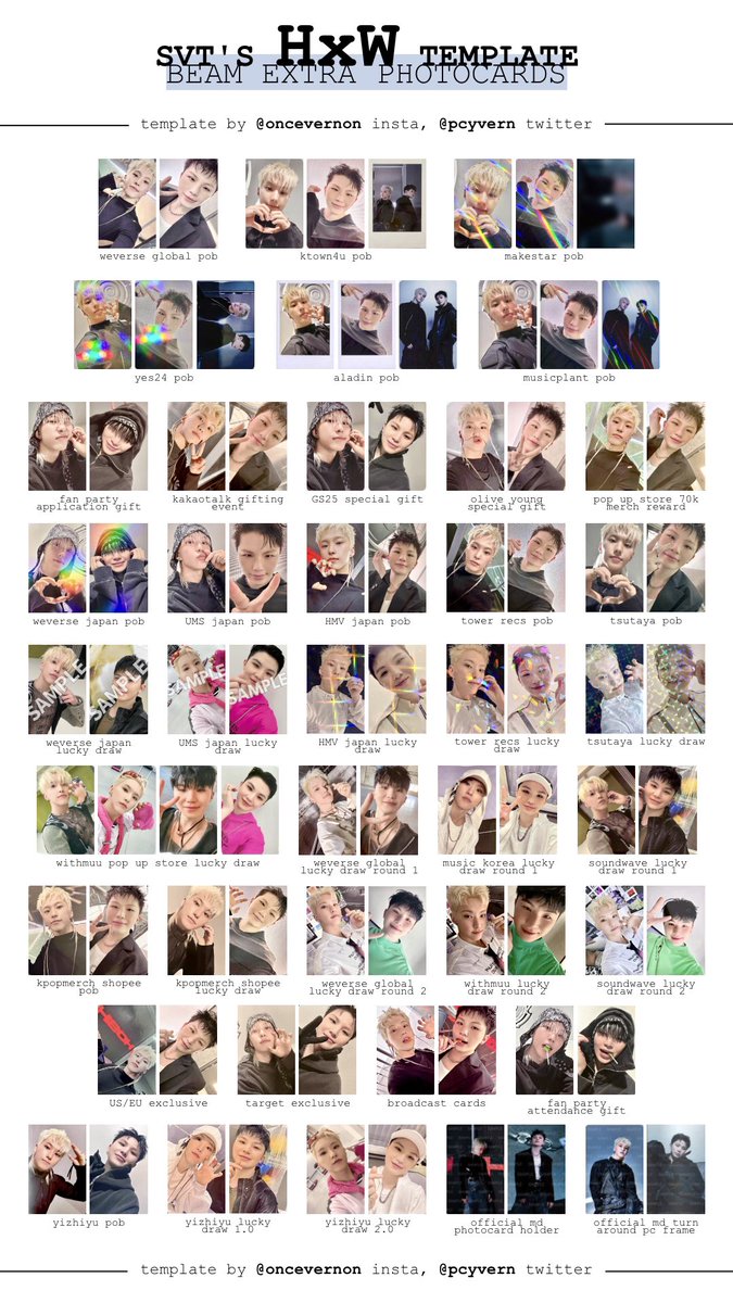 AGAIN updated seventeen hoshi x woozi HxW beam pob/lucky draw