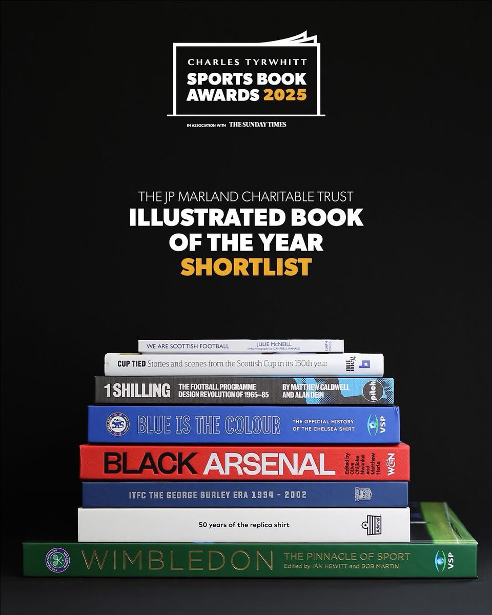 📚✨ Thrilled to announce that Scottish Football by Julie McNeill, featuring stunning photography by Campbell Ramage, has been shortlisted for The JP Marland Charitable Trust Illustrated Book of the Year 2025! 

#ScottishFootball #BookAwards #Photography #Football #Poetry