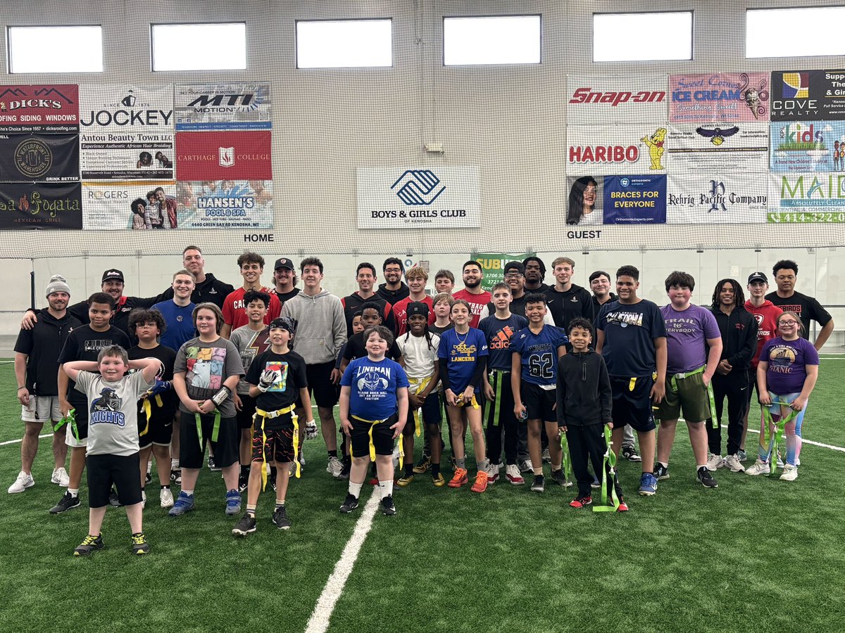 We had an incredible day yesterday with the Kenosha Boys &amp; Girls Club. As Firebirds we take pride in giving back, sharing the game we love, and building bonds with our community  #carthagefootball #FIRE