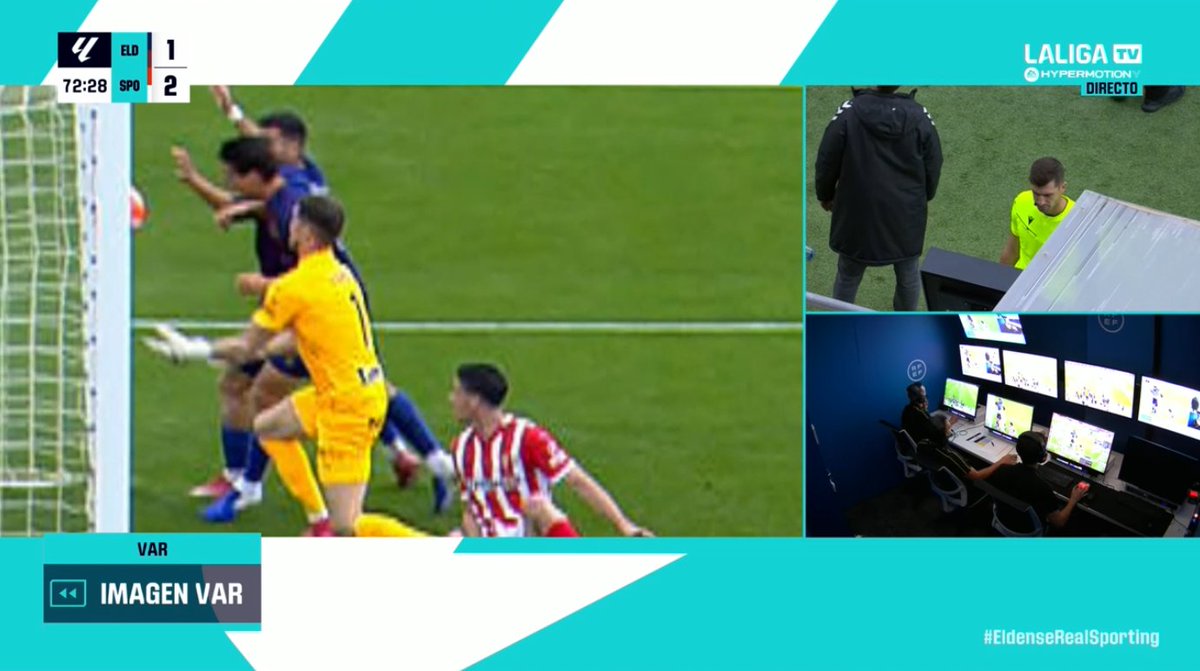 ArchivoVAR's tweet image. 🖥️💥 Matricula de honor para Arcediano Monescillo desde el VAR en el Nuevo Pepico Amat.

👉🏻 Fede Vico empuja el balón al fondo de las redes de forma muy disimulada con la mano.

✅ GOL ANULADO.

▪️ Impecable la actuación del colegiado castellano-manchego desde el vídeo-arbitraje.