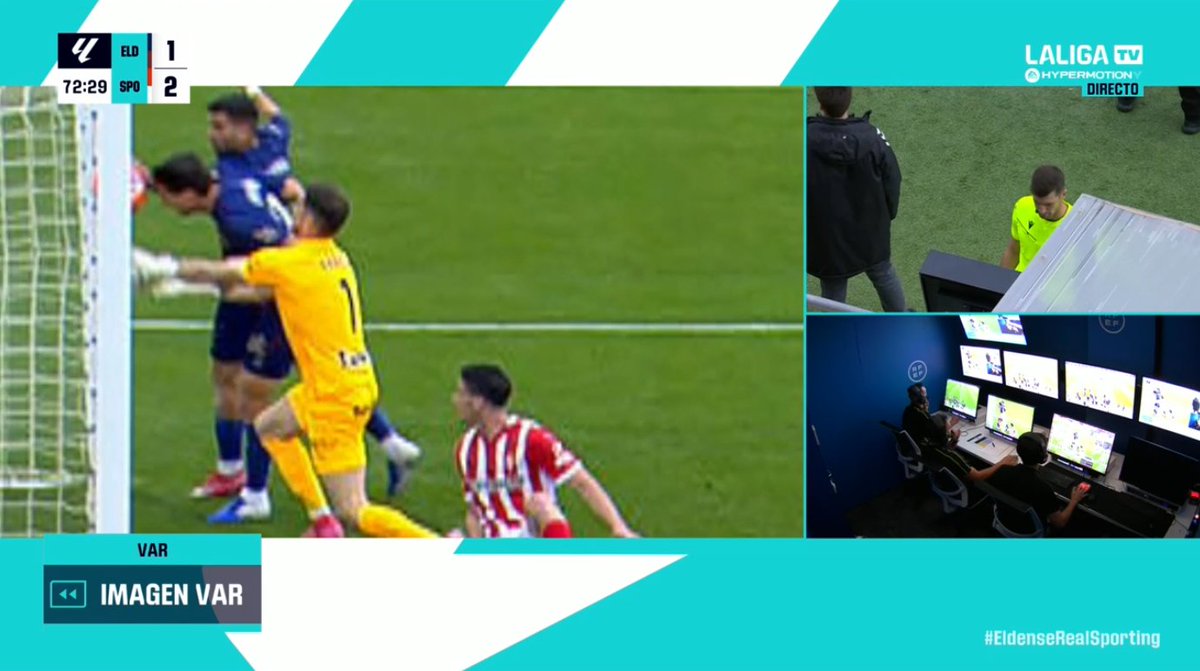 ArchivoVAR's tweet image. 🖥️💥 Matricula de honor para Arcediano Monescillo desde el VAR en el Nuevo Pepico Amat.

👉🏻 Fede Vico empuja el balón al fondo de las redes de forma muy disimulada con la mano.

✅ GOL ANULADO.

▪️ Impecable la actuación del colegiado castellano-manchego desde el vídeo-arbitraje.