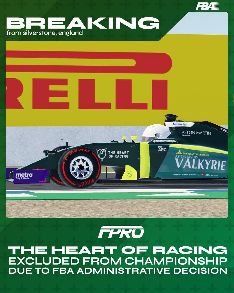 fbaracing's tweet photo. Prodrive's sister team The Heart of Racing was excluded from the 2025 FP championship after Aston Martin and engine manufacturer AMG decided to pull its funding from the Silverstone based squadron.

Read more about it on our Instagram page.

#FBA #FPRO #FP https://t.co/3bAkIjeNAc