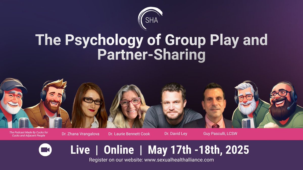 David J. Ley PhD (@drdavidley) on Twitter photo Super excited about this training with <a href="/SWSexualHealth/">SHA (Sexual Health Alliance)</a> on The Psychology of Group Play and Partner Sharing. With a stellar cast including the guys from <a href="/Cuckmylifepod/">Cuck My Life Podcast πͺπͺπͺπͺ</a> Super excited about this training with <a href="/SWSexualHealth/">SHA (Sexual Health Alliance)</a> on The Psychology of Group Play and Partner Sharing. With a stellar cast including the guys from <a href="/Cuckmylifepod/">Cuck My Life Podcast πͺπͺπͺπͺ</a>