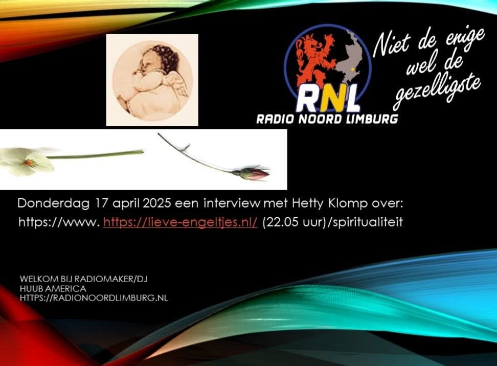 LieveEngeltjes's tweet photo. 𝑳𝒊𝒆𝒗𝒆 𝑬𝒏𝒈𝒆𝒍𝒕𝒋𝒆𝒔 𝒐𝒑 𝑹𝒂𝒅𝒊𝒐 𝑵𝒐𝒐𝒓𝒅 𝑳𝒊𝒎𝒃𝒖𝒓𝒈 📻

Komende donderdag 17 april 2025 om 22.05 vertelt onze vrijwilliger Hetty Klomp-Arfman over onze stichting op Radio Noord Limburg. Dit kun je beluisteren via: https://t.co/aqrU2POnv9 https://t.co/9wdpITyJab