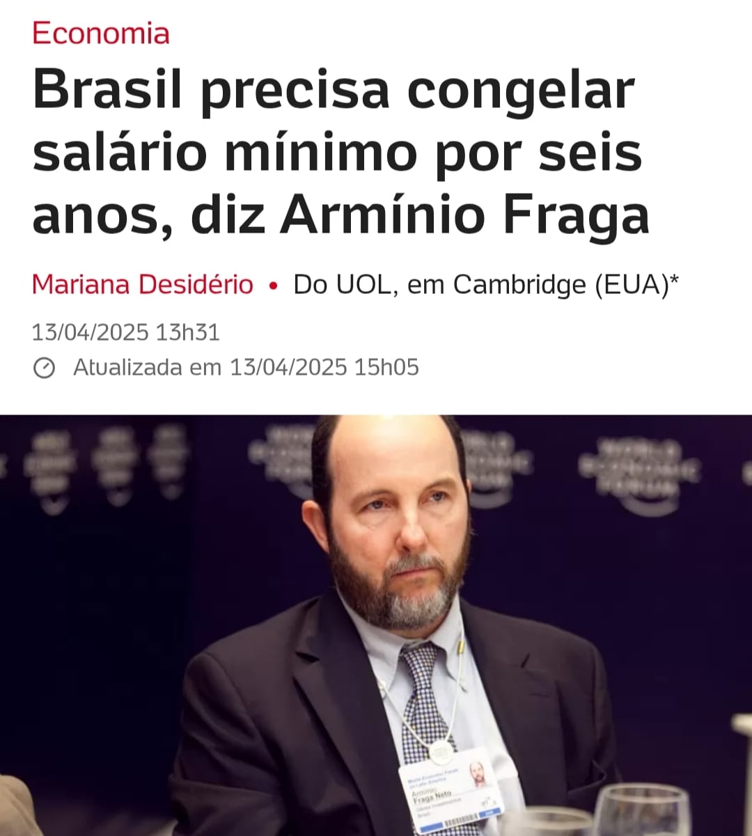 Claro, e você topa viver esses 6 anos com este salário mínimo? A elite brasileira perdeu a vergonha de vez. Resolveu assumir sem nenhum pudor sua origem escravocrata. O desespero desses parasitas do mercado financeiro é que <a href="/LulaOficial/">Lula</a> vai ganhar DE NOVO.