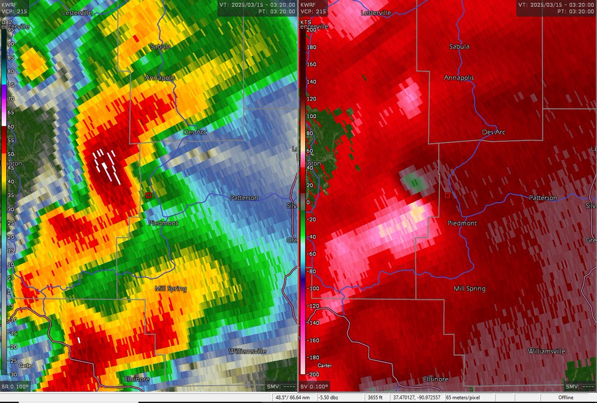Four intense supercells from my WRF sim of the March 14th, 2025 tornado outbreak. This is a 1000m sim based on the 3/14 17Z HRRR, and its clear just how potent the environment really was based on the results.