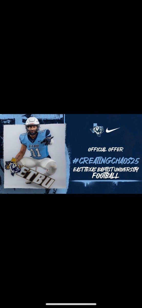 Bryce ANDERSON (@brycepearland) on Twitter photo After a great conversation with <a href="/kinchen_donald/">Donald Kinchen</a> I am blessed to receive my fifth offer from the East Texas Baptist University Athletics
#AGTG
<a href="/JebSpinney/">Jeb Spinney</a>
<a href="/BattenCoach/">Coach Batten</a>
<a href="/CoachGotte/">Coach Gotte</a>
<a href="/OilerRecruiting/">Pearland Oilers Football Recruiting</a>
<a href="/PearlandOilers/">Pearland Football</a> After a great conversation with <a href="/kinchen_donald/">Donald Kinchen</a> I am blessed to receive my fifth offer from the East Texas Baptist University Athletics
#AGTG
<a href="/JebSpinney/">Jeb Spinney</a>
<a href="/BattenCoach/">Coach Batten</a>
<a href="/CoachGotte/">Coach Gotte</a>
<a href="/OilerRecruiting/">Pearland Oilers Football Recruiting</a>
<a href="/PearlandOilers/">Pearland Football</a>