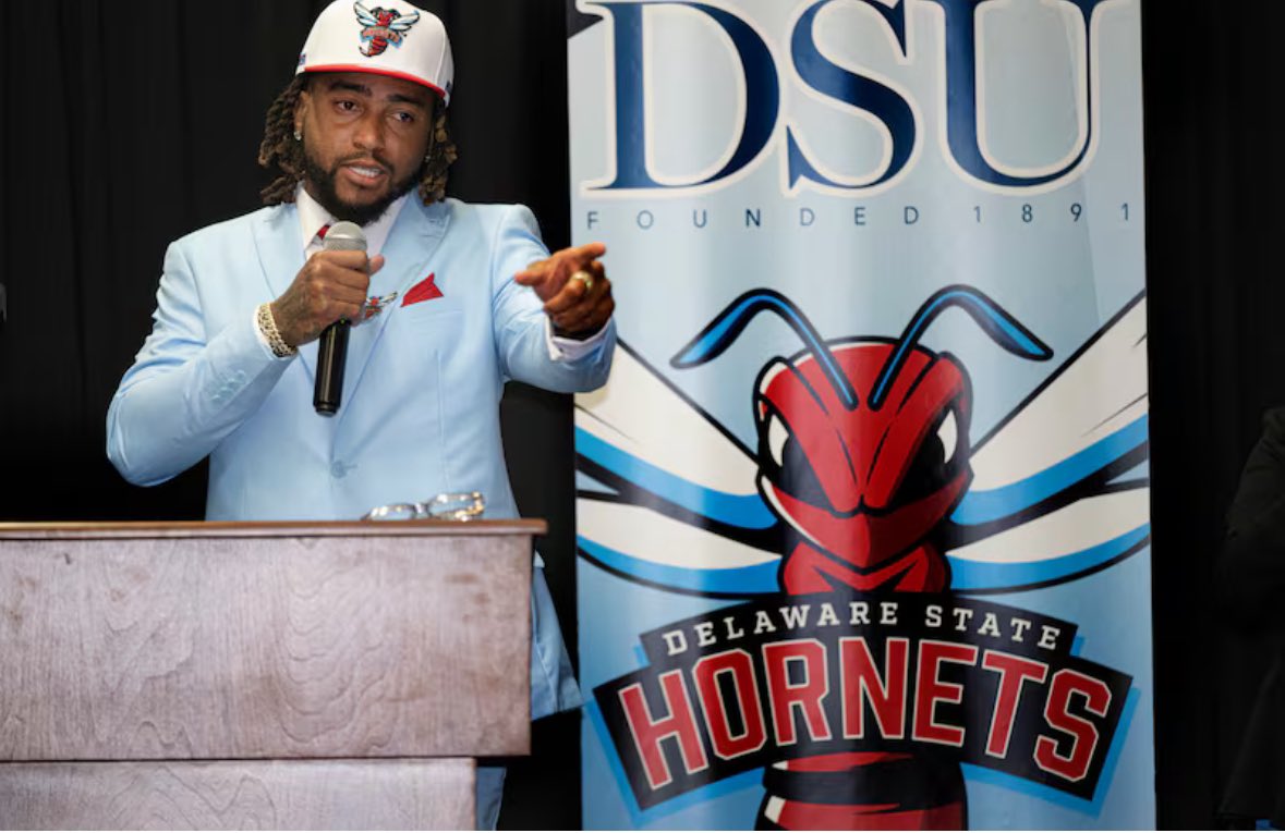 Blessed to say I have received my first D1 offer to Delaware State University❤️💙@headsaint @215_swag <a href="/nrome1212/">Nick Rome</a> @215playmakers @przpavic @edobriencfb 
<a href="/Jonas_A_Jackson/">Jonas Jackson</a>