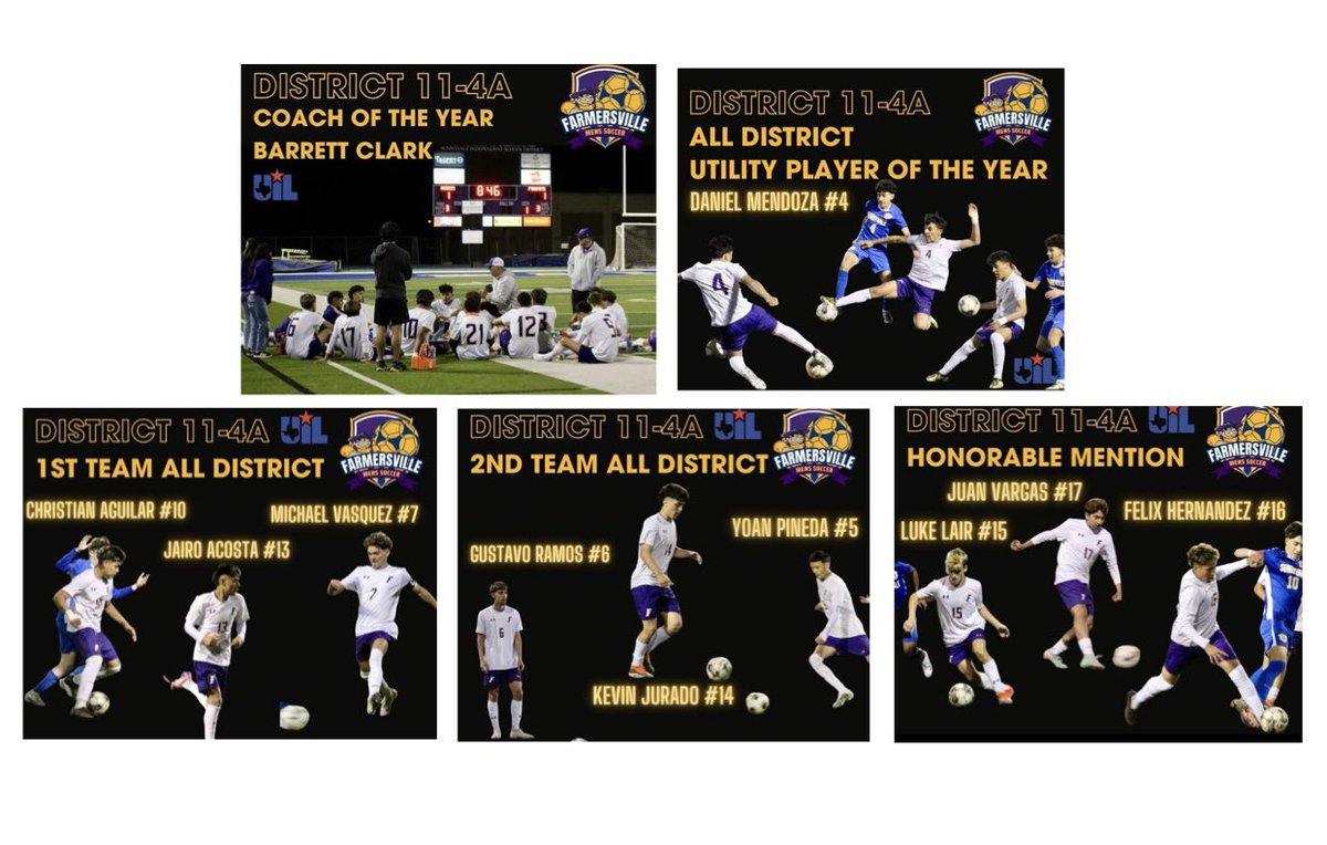 FHSfarmerJOE's tweet photo. Way to go, Farmer Soccer! Congrats to all those receiving individual honors!
#FHSfarmers
#FARMERfamily
#LKGFA
#OlympicSpirit
#GoForThePURPLEandGOLD
#FasterHigherStrongerFHS
#FAMOUSinFARMERSVILLE https://t.co/p5b25IwDsu