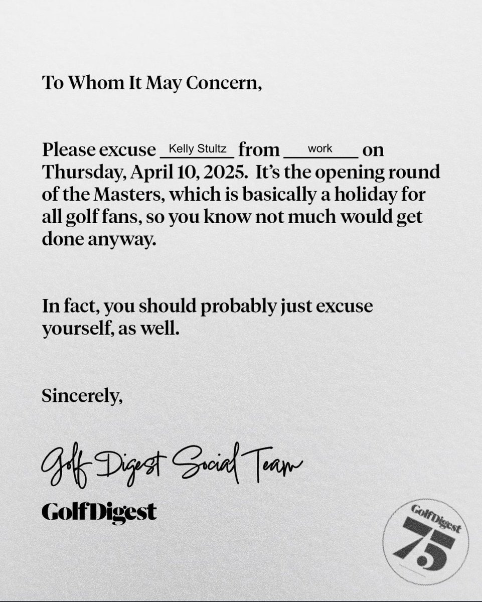 I have the funniest team, but when you work in sports marketing... 🤷🏽‍♀️

#Masters2025