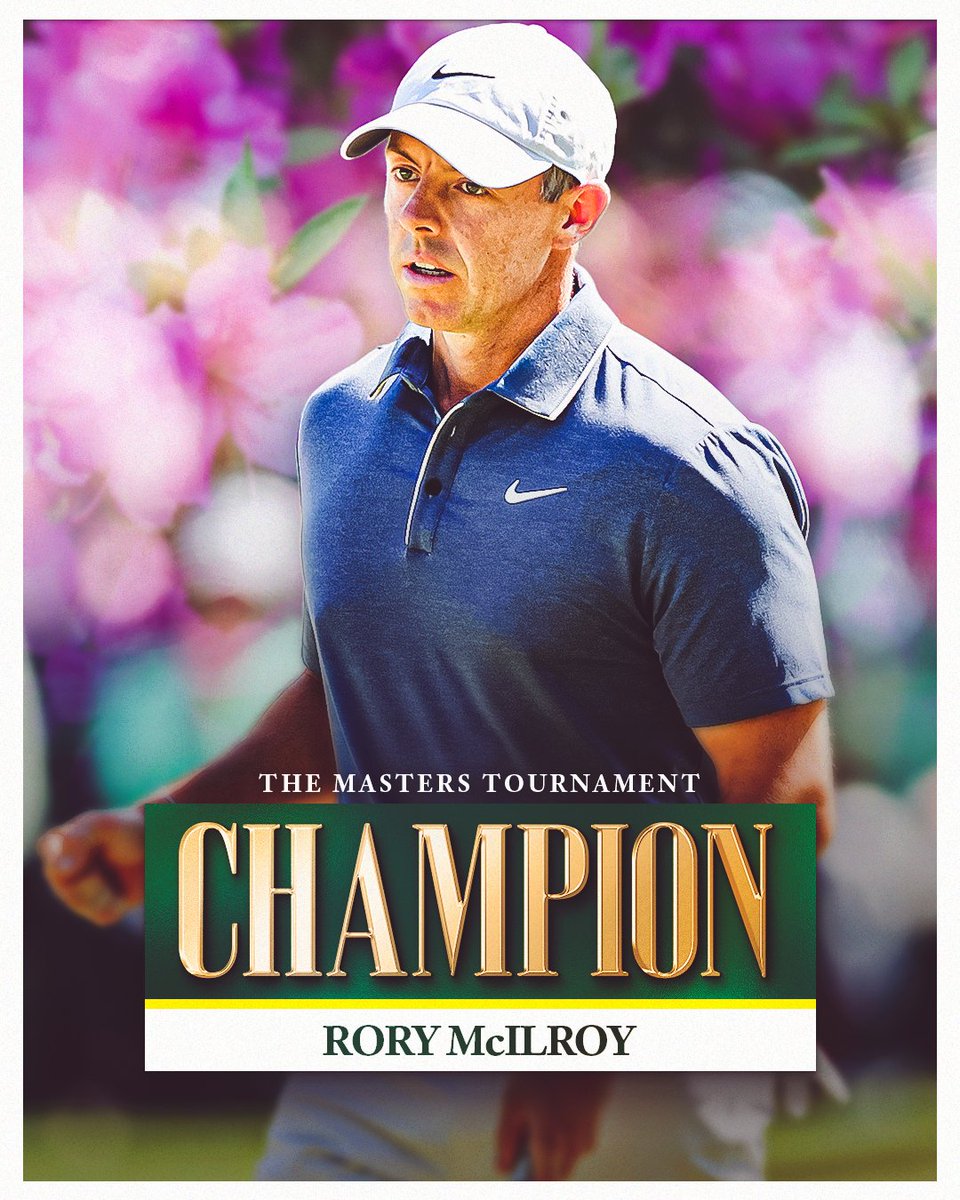 PGA TOUR (@pgatour) on Twitter photo He did it.
<a href="/McIlroyRory/">Rory McIlroy</a> is a Masters champion.
He’s achieved the career Grand Slam. He did it.
<a href="/McIlroyRory/">Rory McIlroy</a> is a Masters champion.
He’s achieved the career Grand Slam.