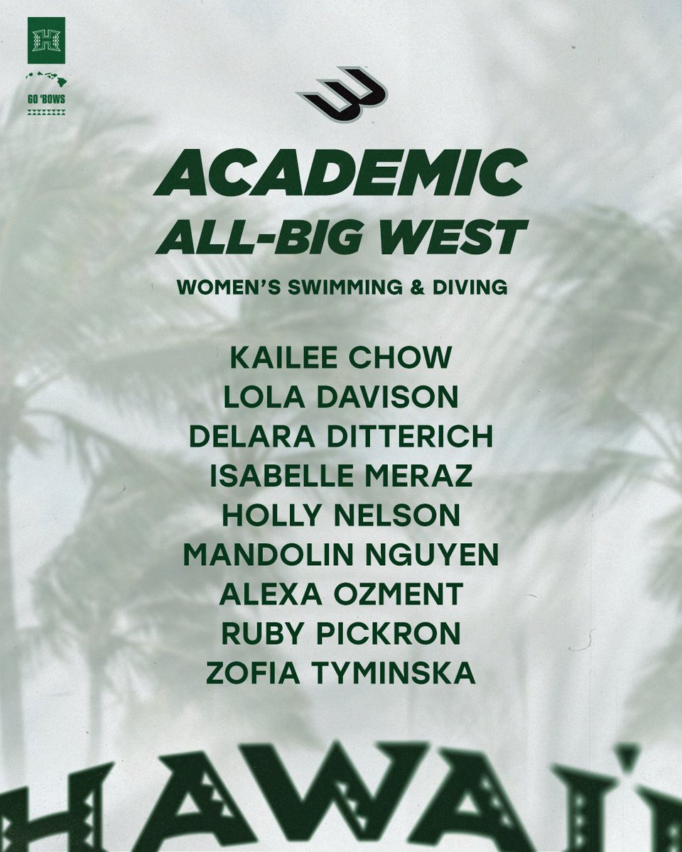 Making waves in the water and the classroom ✏️

Congratulations to Kailee Chow, Lola Davison, Delara Ditterich, Isabelle Meraz, Holly Nelson, Mandolin Nguyen, Alexa Ozment, Ruby Pickron and Zofia Tyminska on earning Academic All-Big West honors! 🌈

#GoBows