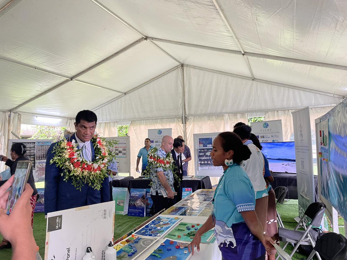 POLYPFIJI's tweet photo. POLYP presentation to the Minister of Education, the Hon Aseri Radrodro, at the Regional Conference on Advancing Ocean Learning: Navigating Knowledge in the Pacific held at the Marine Campus of the USP. https://t.co/mjNlQ1S1id