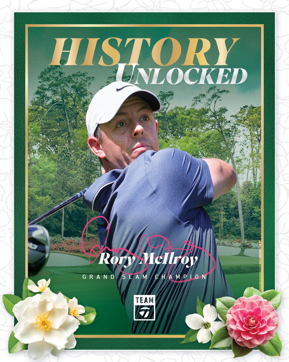 .<a href="/McIlroyRory/">Rory McIlroy</a> wins The Masters and unlocks his place in history by completing the career Grand Slam!
 
The iconic win showcased the complete nature of his game.
 
Rory joins elite company, becoming just the sixth player ever to capture all four major championships.#TeamTaylorMade
