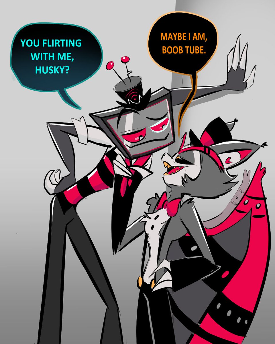 Someone requested a #statichusk doodle on insta and ngl… hear me out about this rarepair, guys. Just listen for a second. 

#HazbinHotelFanart