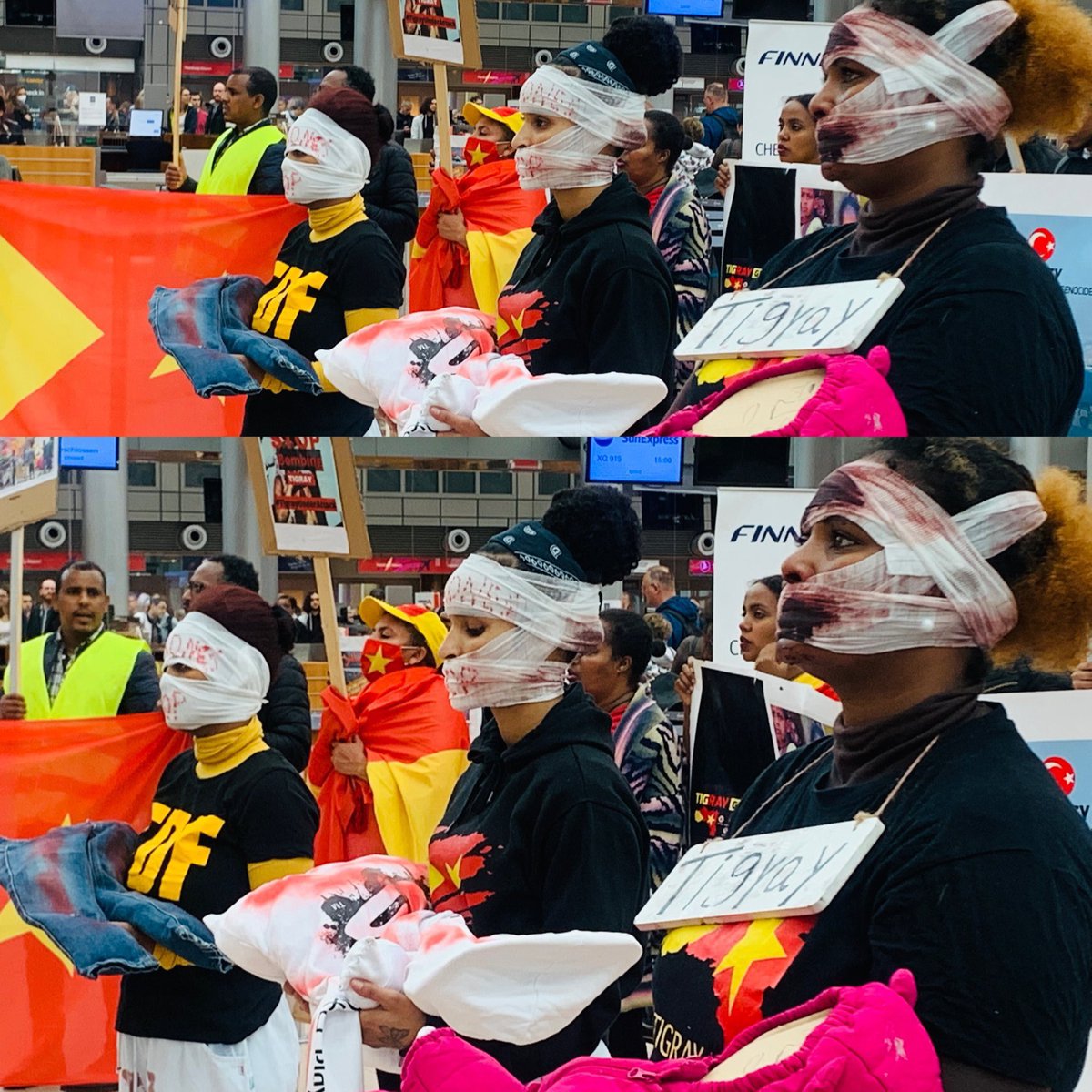 ቀዳዳዉ ዳያስፖራ ከቂጥ ጠረጋ ስራ መልስ ደክሞት ያለመዉ ሕልም አማርኛን ወደ አማረኛ ሲተረጉመዉ።

የሚበሉት በርገር የሚፈሱት ዶላር
በሰዉ ሀገር እየኖሩ የኛን መብት በሀገሬ በፋኖ መደፈር 
በቃ,ፍትህ,አትግደሉንእንኑርበት ሲሉ በማይኖርበት ሀገር