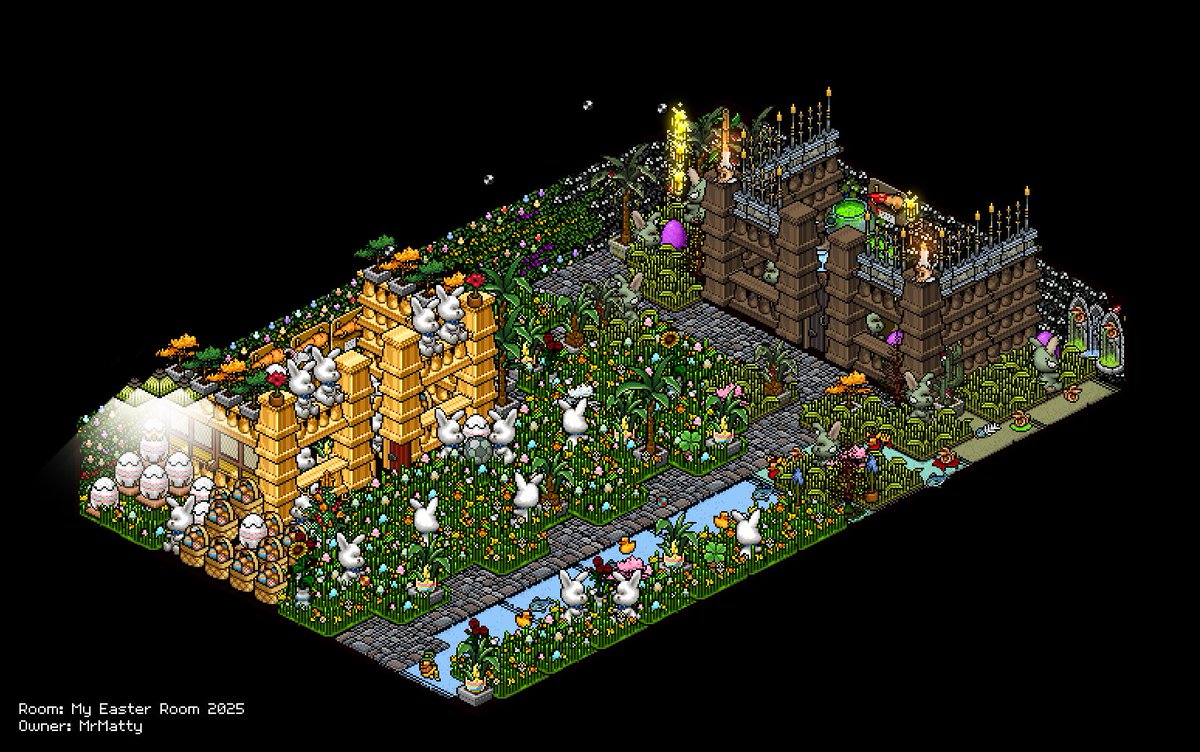 My Easter Room 2025

This Easter, it’s Fluff vs Fury as the good bunnies battle to save Easter.. one egg at a time! 

Tip: Never trust a carrot that bleeds.. 

Username: MrMatty
Hotel: .com

<a href="/HabboOrigins/">Habbo Hotel: Origins</a> #HabboHotelOrigins
