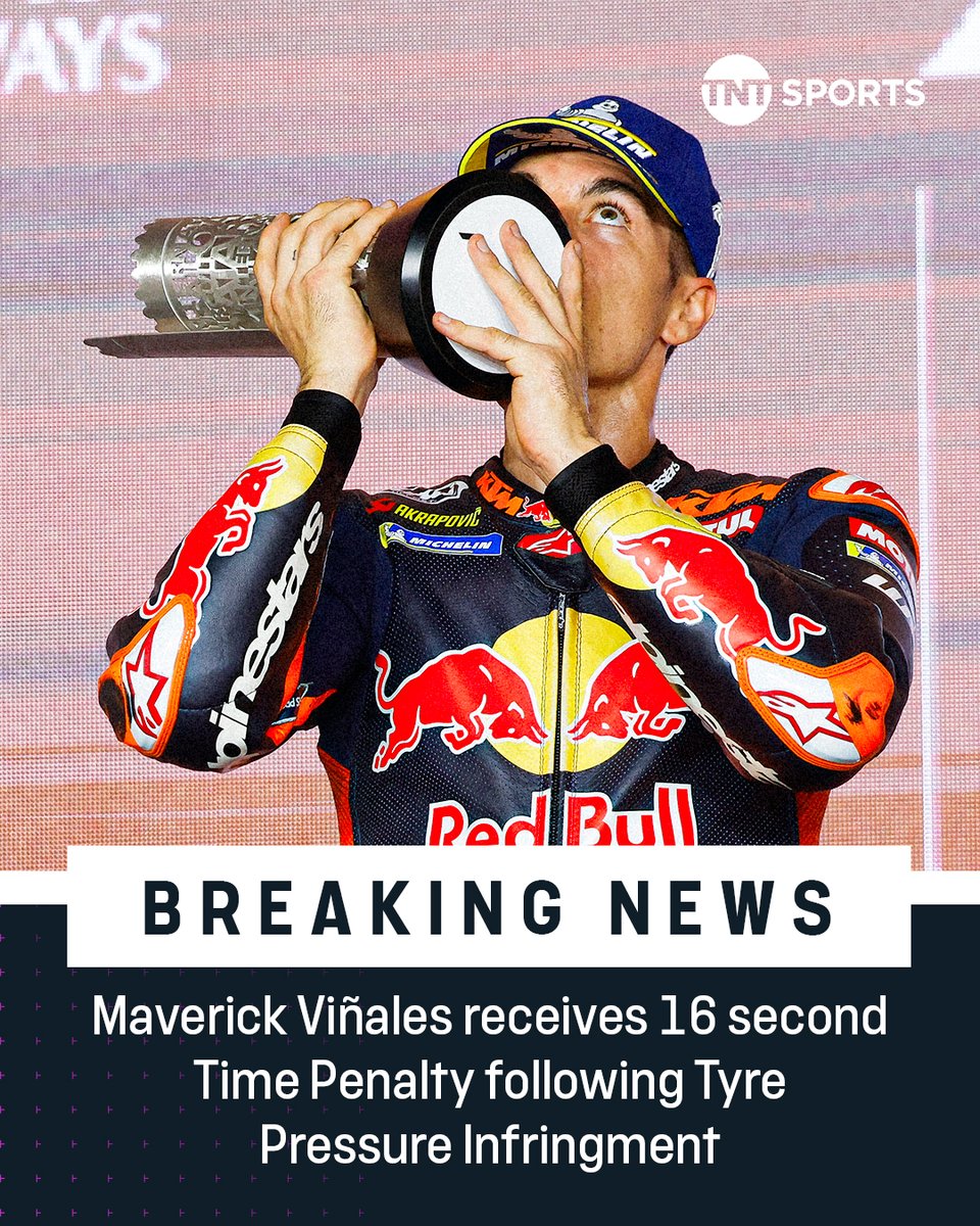 Heartbreak for BatMav 💔

Maverick Vinales has been demoted to P14 following a penalty from race direction 😓

#MotoGP | #QatarGP 🇶🇦