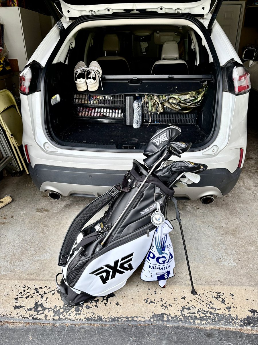 Bringing my golf clubs in the house to watch the final round of the Masters with me so they know how they should be playing for me.