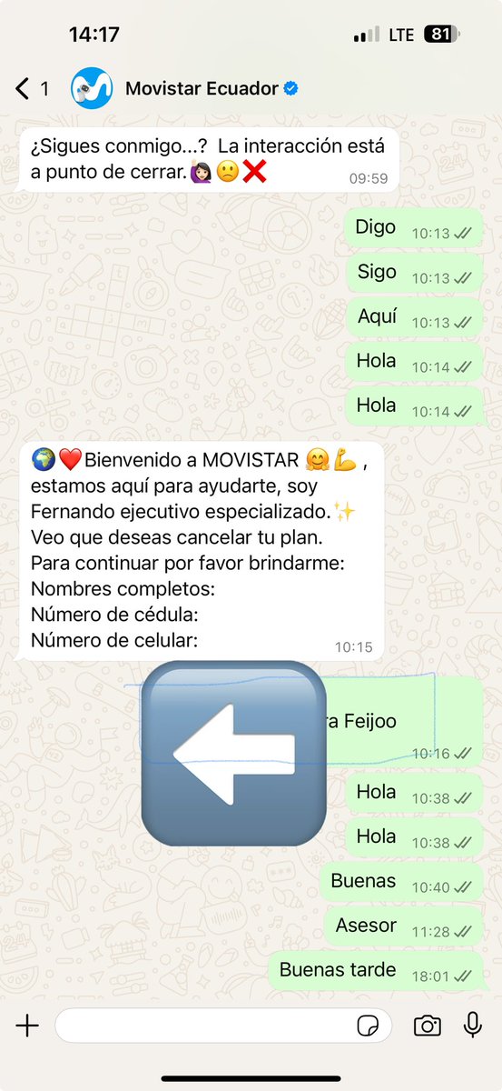 Kemf14's tweet photo. @MovistarEC pueden tener la amabilidad de contestar los requerimientos de sus usuarios https://t.co/D2kb1v3Z1T