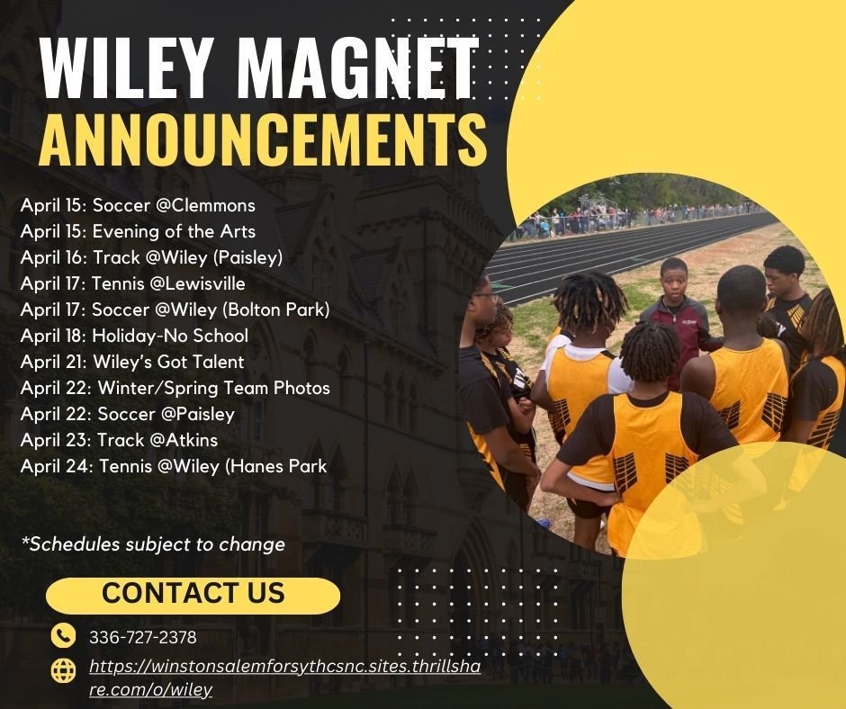 Here are the weekly events planned at Wiley this week!