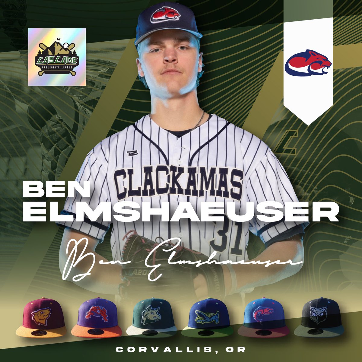 Cascade Collegiate League (@cascadeleague) on Twitter photo The CCL welcomes <a href="/benjelms24/">Benjamin Elmshaeuser</a> of <a href="/ClackCCBaseball/">Clackamas CC Baseball</a> from Corvallis, OR for the 2025 season. "I chose Clackamas because I believed in the coaches and their program." The CCL welcomes <a href="/benjelms24/">Benjamin Elmshaeuser</a> of <a href="/ClackCCBaseball/">Clackamas CC Baseball</a> from Corvallis, OR for the 2025 season. "I chose Clackamas because I believed in the coaches and their program."