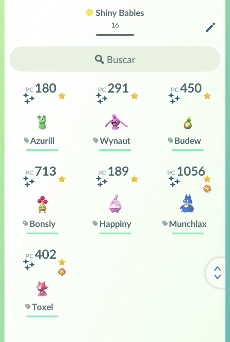 UnicGaby's tweet photo. @PokeMarr 16 different shiny babies 💖✨ https://t.co/wW1C3bxXmT