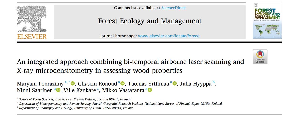 Ghasem Ronoud (@ghasemronoud) on Twitter photo ๐จ New paper out! ๐จ
Using 14 yrs of bi-temporal ALS, we linked annual crown increments to wood properties.๐ฒ
A non-destructive step toward seeing within trees from outside.
Big thanks to <a href="/MaryamPoorazimy/">Maryam Poorazimy</a> for leading this work. ๐
Check this out here:
๐ doi.org/10.1016/j.foreโฆ ๐จ New paper out! ๐จ
Using 14 yrs of bi-temporal ALS, we linked annual crown increments to wood properties.๐ฒ
A non-destructive step toward seeing within trees from outside.
Big thanks to <a href="/MaryamPoorazimy/">Maryam Poorazimy</a> for leading this work. ๐
Check this out here:
๐ doi.org/10.1016/j.foreโฆ