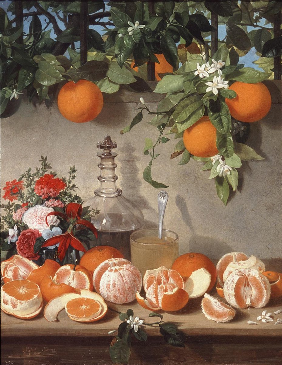 Rafael Romero Barros - "Still life with Oranges" (1863)