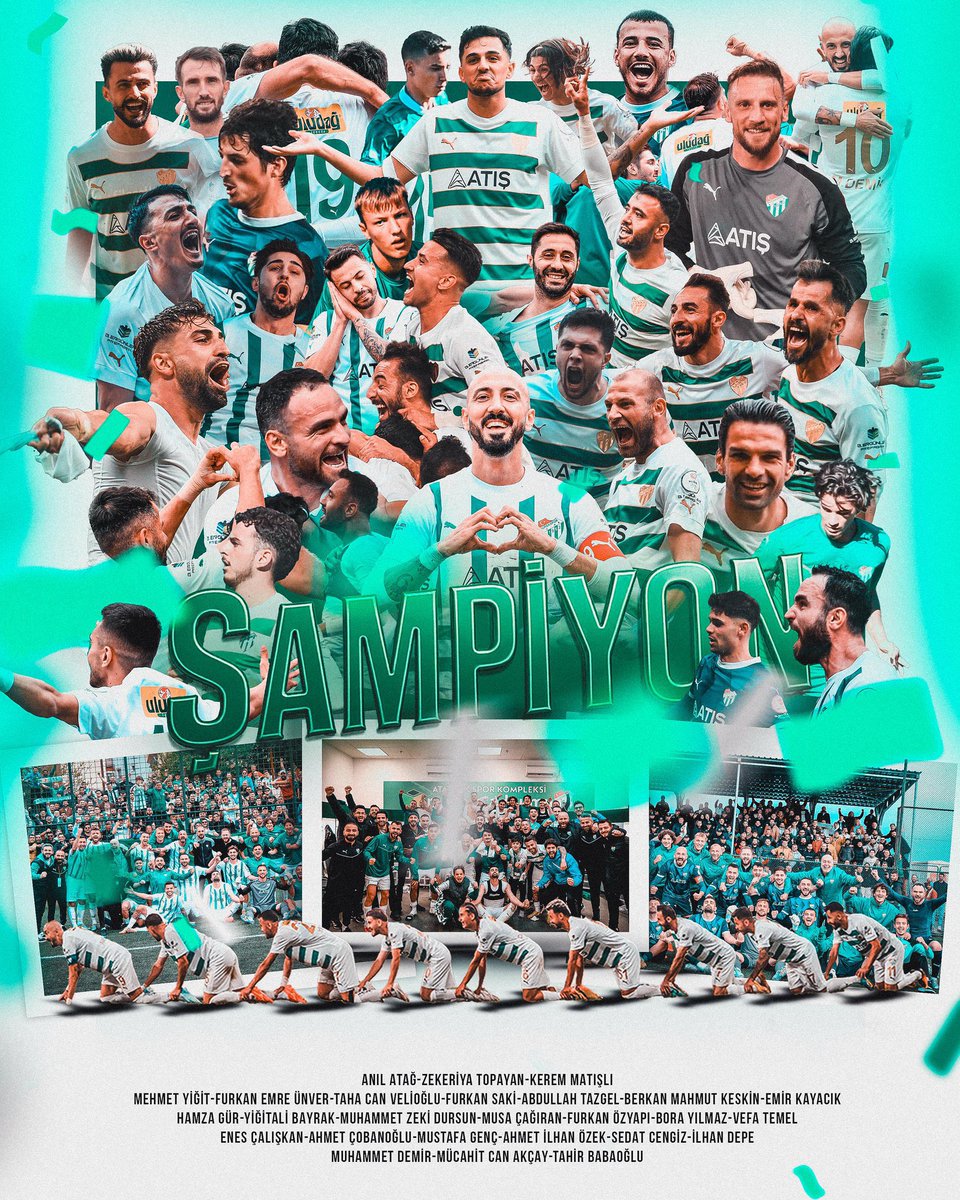 2024-2025 Sezonu 3. Lig 1. Grup’ta şampiyonluğunu ilan eden Bursaspor’u; can-ı gönülden kutlar, 2. Lig’de başarılarının devamını dilerim.
Tebrikler <a href="/BursasporSk/">Bursaspor</a> 👏