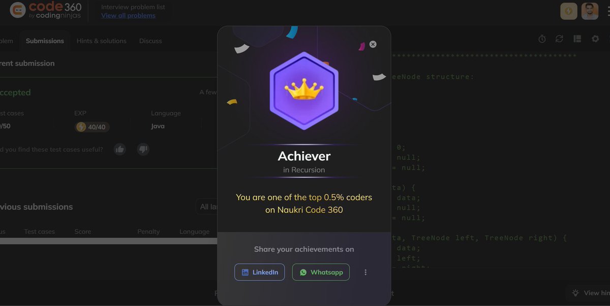 RaunacRaus10168's tweet image. #codingNinja #Budge #achiever recursion