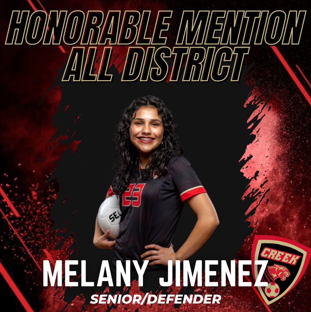As athletic as she is brilliant! Held down the left side of our back four all season! Congratulations Melany! #alldistrict #13-6A
