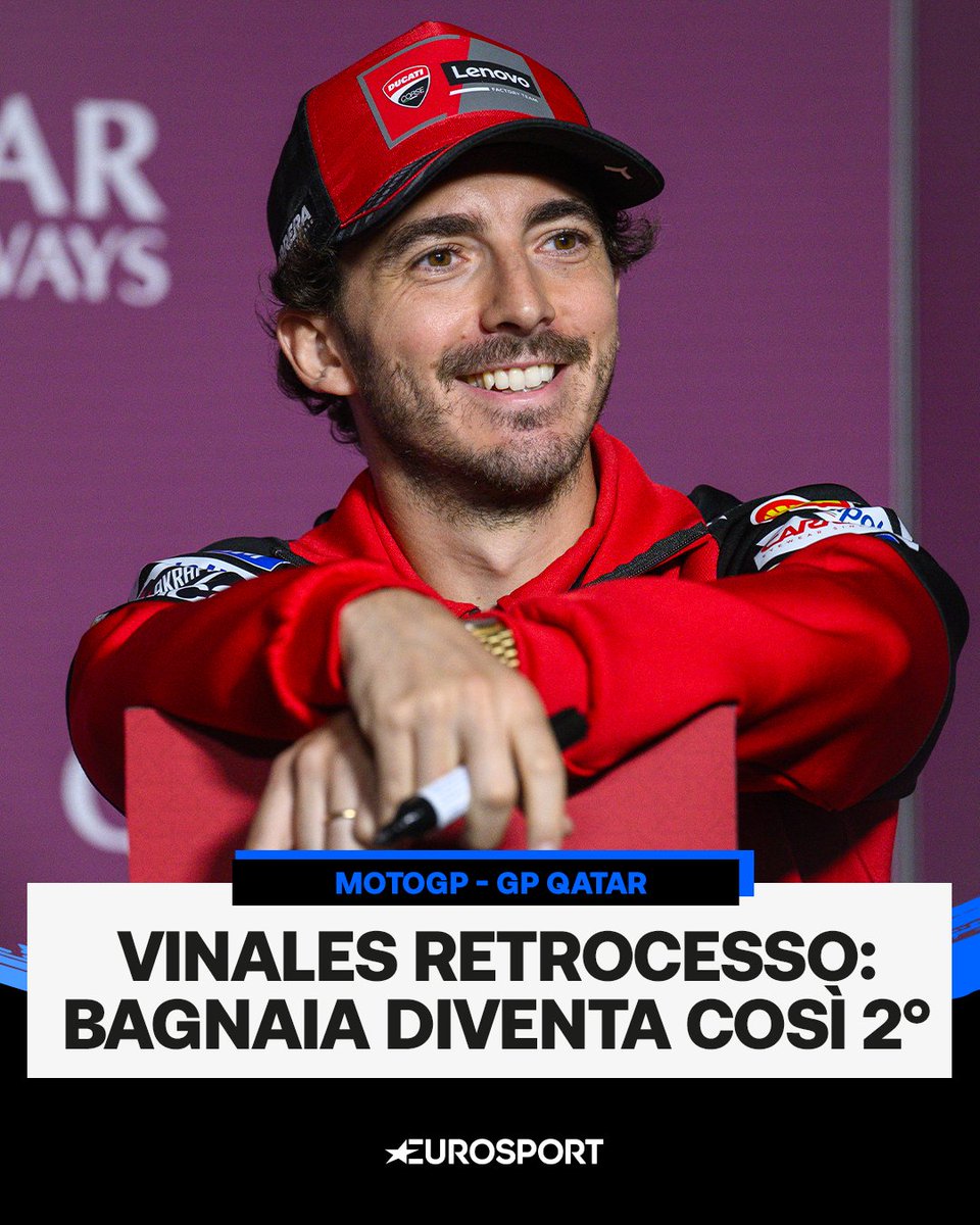 Eurosport_IT's tweet image. Colpo di scena nel #GPQatar 💥

Vinales è stato penalizzato di 16" a causa della bassa pressione degli pneumatici e retrocesso dal 2° al 14° posto 👀

🇮🇹 Pecco Bagnaia guadagna una posizione e diventa 2°, davanti a Franco Morbidelli che chiude così in 3ª posizione 

#MotoGP