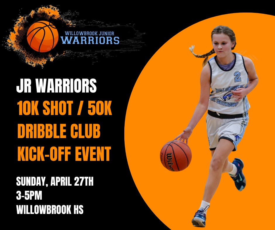We're 2 weeks away from kicking off our annual 10K Shot/50K Dribble Club summer program:
📅 Sun, 4/27
🕒 3–5 PM
📍 Willowbrook HS

Join us for an afternoon of games, prizes, food and fun and learn more about the goals and structure of our 10K Shot/50K Dribble Club. See you there!