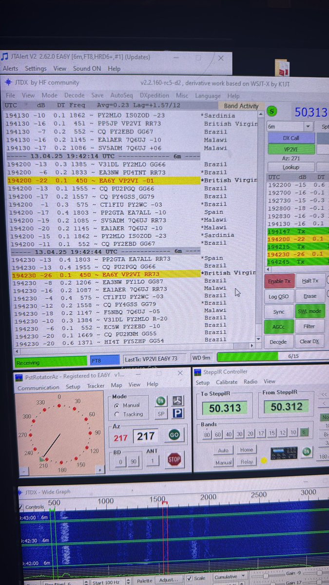 #VP2VI Surprise skeweed path to SA from EA6 close to my RX limit